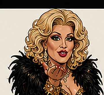 Comic-Illustration einer Drag-Künstlerin